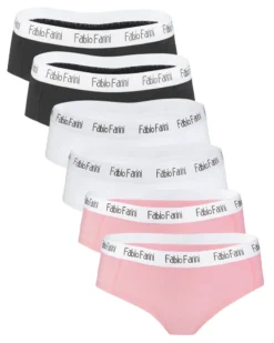 6er-Set Damen-Panties Mit Pfiffigem Designer-Bündchen, Größe:S, Farbe:2x Schwarz/2x Weiß/2x Rosa -Günstiges Mode Wucht Geschäft 01d9f1d630c2f8c439431b19d7d3c04d