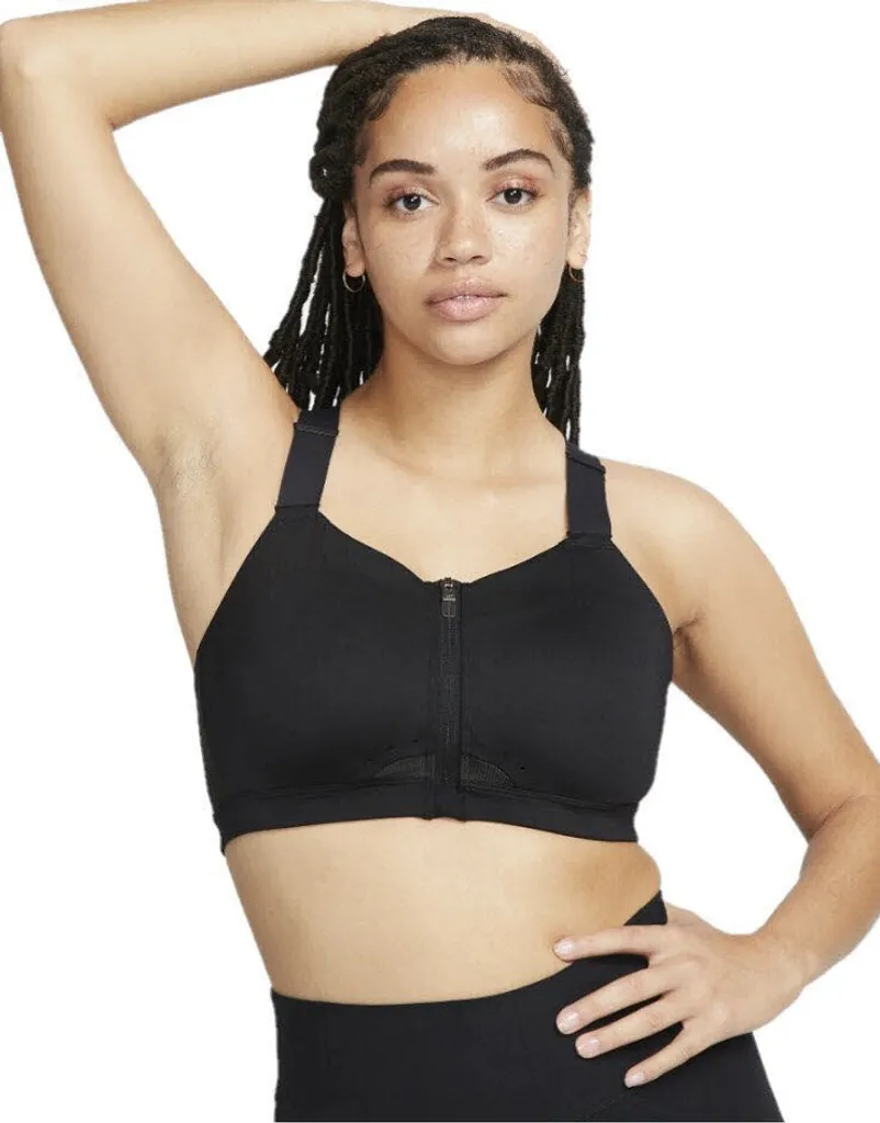 NIKE Df Alphas Hs Front Zip BH Damen Schwarz M/A 3 NIKE Df Alphas Hs Front Zip BH Damen Schwarz M/A