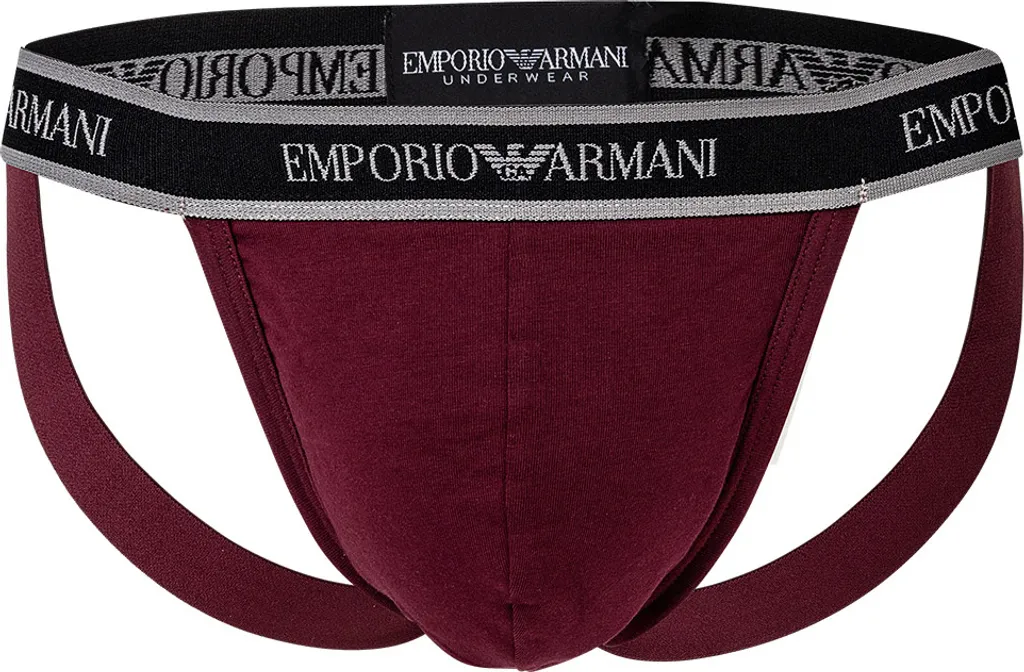 EMPORIO ARMANI Herren Jockstrap, 2er Pack - Jocks, Tanga Slip, Stretch Baumwolle Schwarz/Rot M 4 EMPORIO ARMANI Herren Jockstrap, 2er Pack - Jocks, Tanga Slip, Stretch Baumwolle Schwarz/Rot M – Bild 2