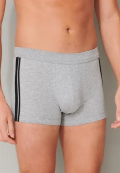 SCHIESSER Herren Shorts 3er Pack - 95/5, Baumwolle Stretch, Seitenstreifen Grau 4XL -Günstiges Mode Wucht Geschäft 0517348f7b2db659ddc60ab051d5aacc