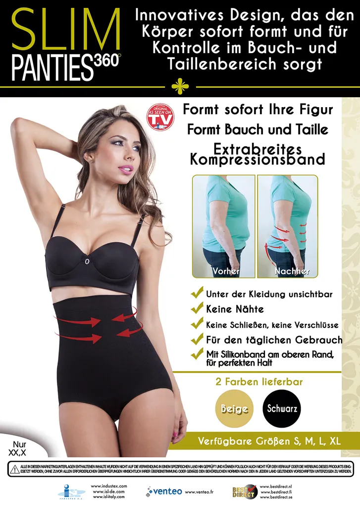 Slim Panties 360° BLACK M, Taillenshaper Slip Taillenformer Unterwäsche Shapeware Formslip In Beige Oder Schwarz, Größen S, M, L, XL - Original Aus TV-Werbung 9 Slim Panties 360° BLACK M, Taillenshaper Slip Taillenformer Unterwäsche Shapeware Formslip In Beige Oder Schwarz, Größen S, M, L, XL - Original Aus TV-Werbung – Bild 7