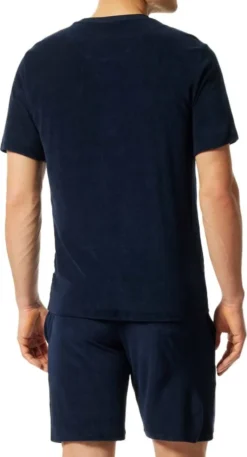 Schiesser Frottee Nightwear Schlafanzug Kurzarm Shirt Mit Rundhalssausschnitt, Unifarbene Hose Mit Praktischem Bindeband , Saugfähig, Atmungsaktiv Und Schnelltrocknend -Günstiges Mode Wucht Geschäft 071deead85ec55515dfa744459b31778