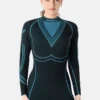 Ladeheid Damen Funktionsunterwäsche Langarm Shirt Thermoaktiv LAGI004 (Schwarz/Turquoise, XL) -Günstiges Mode Wucht Geschäft 089369f1d087d95f36d461440bd3519f