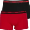 Hugo Boss HUGO Herren Boxer Shorts, 2er Pack - Trunks, Logobund, Baumwolle Stretch Rot/Schwarz L -Günstiges Mode Wucht Geschäft 08a90b08de00644a0e7393996bd95241