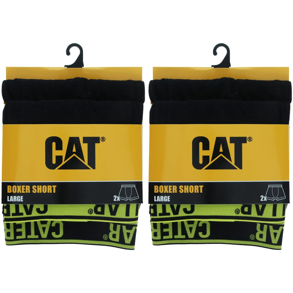 Caterpillar Boxer Herren / Unterwäsche, 4er Pack, Farbiger Elastischer Saum, Baumwolle (Schwarz Gelb, L) 4 Caterpillar Boxer Herren / Unterwäsche, 4er Pack, Farbiger Elastischer Saum, Baumwolle (Schwarz Gelb, L) – Bild 2