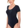 Damen Kurzarmbody Rundhals Bodysuit Blickdicht,formend Stretch Body Seamless1926-M-Beige -Günstiges Mode Wucht Geschäft 09a4fdfdf36a16b21249c7fb8fc5cb29