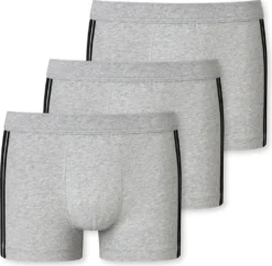 SCHIESSER Herren Shorts 3er Pack - 95/5, Baumwolle Stretch, Seitenstreifen Grau 4XL -Günstiges Mode Wucht Geschäft 1eb07dc31ec9e8450046e24087acc04d