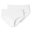SCHIESSER Damen Slip 2er Pack - Midi-Slip, Baumwolle Stretch, Uni Weiß XL -Günstiges Mode Wucht Geschäft 20741a32f9e0763526f5d0c2897e272f