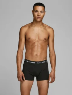 Jack & Jones Herren Boxer-Shorts JacAnthony Unter-Hosen Pants 3er-Pack Black, Farbe:Schwarz, Größe:M -Günstiges Mode Wucht Geschäft 249f2ce9584d98b42d0f0dd076297be6