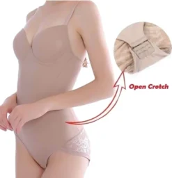 (L) Damen Shapewear Figurformender Formende Bodys Taillenformer Angenehm Shaping Bodysuit Mit Haken