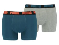 PUMA BASIC BOXER 2P Intense Blue / Grey Mélange XL