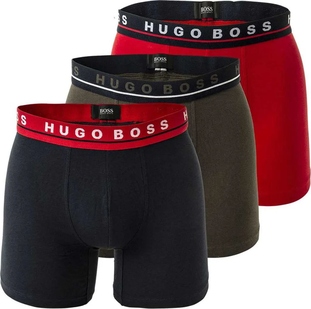 HUGO BOSS Herren Boxer Briefs - Logobund, Baumwolle Stretch, 3er Pack Rot/Blau/Braun L 11 HUGO BOSS Herren Boxer Briefs - Logobund, Baumwolle Stretch, 3er Pack Rot/Blau/Braun L – Bild 9