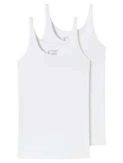 SCHIESSER Damen Trägertop, 2er Pack - Single Jersey, Serie 95/5, Uni Weiß 3XL -Günstiges Mode Wucht Geschäft 311684fac090e1d1f741485edc642b74