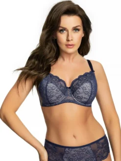 Gorsenia K357 Blanca Bügel BH Dame Dessous Spitze Geblümt Regulierbar Setteil EU, Dunkelblau, 90E -Günstiges Mode Wucht Geschäft 39714db2505bc982733da25b5b1d9aa2