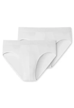SCHIESSER Jungen Slip 2er Pack - Serie 95/5, Einfarbig, Organic Baumwolle Weiß 176