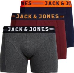 JACK & JONES - 3er Pack Herren Boxer Shorts In Allen Größen, Größe:XL, Farbe:3er Pack Jaclichfield -Günstiges Mode Wucht Geschäft 3ba8c3454c5f77cce697af14a2c27970