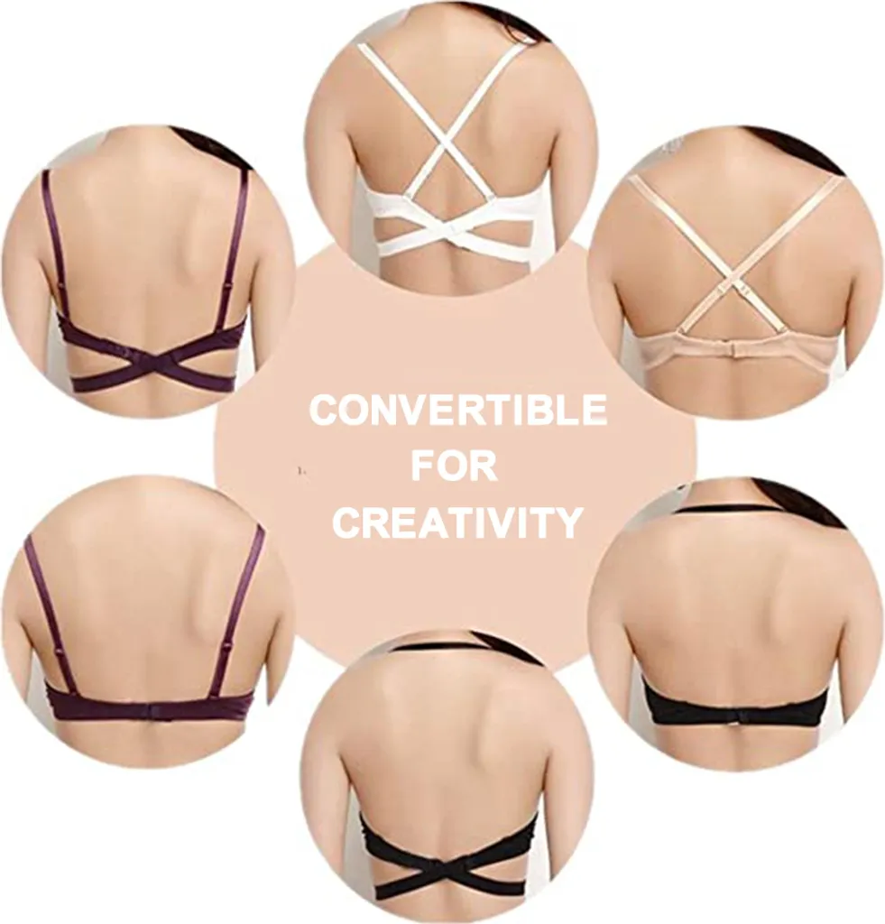 Damen Tief U Multi-Way Convertible Plunge Bra Criss Cross Low Back Neckholder,Skin Color,75D 9 Damen Tief U Multi-Way Convertible Plunge Bra Criss Cross Low Back Neckholder,Skin Color,75D – Bild 7