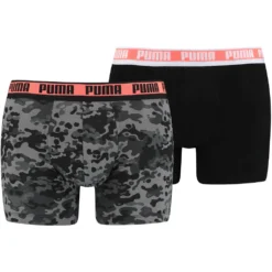 PUMA MEN CAMO BOXER 2P Black / Grey Melange L