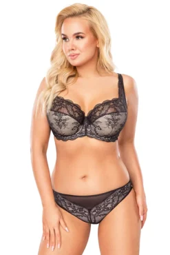 Vivisence Dame Halbversteifter BH Schleife Träger Spitze Unterwäsche 1055, Schwarz-beige, 85F -Günstiges Mode Wucht Geschäft 477644b312640c3d6931b199d231c3df