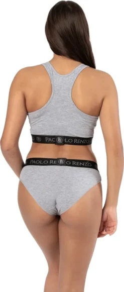 Paolo Renzo Damen Slip SPORT LINE 3 Stück - Baumwoll Slip - Sport Slip - Größe M - Grau -Günstiges Mode Wucht Geschäft 4bf89e0240d9e0a94baa0652f0922e56