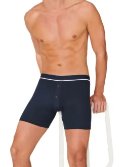 SCHIESSER Herren Retro Longshorts - Pants, Baumwolle Stretch, Einfarbig Blau XL -Günstiges Mode Wucht Geschäft 4ccdad531f49b81c138cddd6aeef6bf4