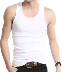 4 X Herren Feinripp Unterhemd Tank Top Weiß Gr. 3XL Von Garcia Pescara Aus Baumwolle