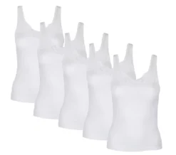 Betz 5 Stück Damen Achselhemd Mit Spitze Farbe Weiß Größe - 42