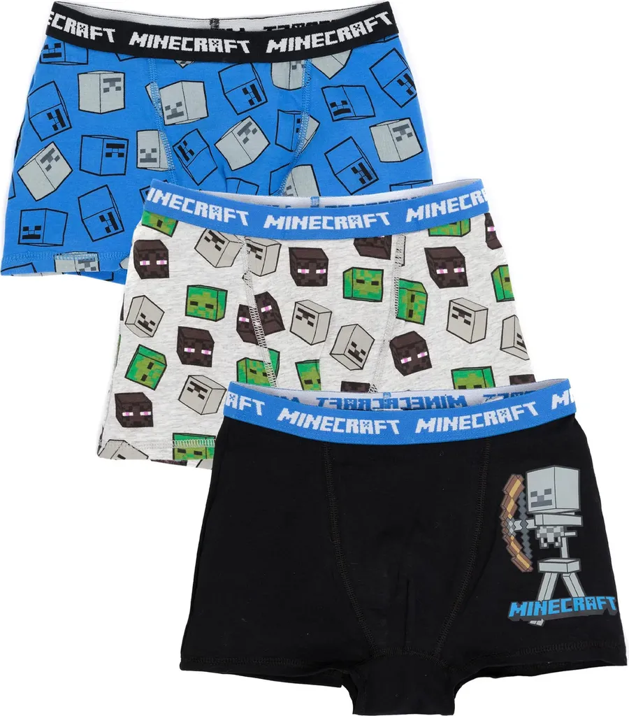 Minecraft - Boxershorts Set Für Jungen (3er-Pack) NS6817 (152-158) (Grau/Blau/Schwarz) 3 Minecraft - Boxershorts Set Für Jungen (3er-Pack) NS6817 (152-158) (Grau/Blau/Schwarz)