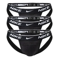 NIKE Herren Jockstrap, 3er Pack - Jocks, Tanga Slip, Stretch Baumwolle Schwarz S