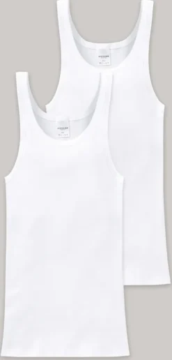 2er - Pack Schiesser Herren Unterhemden Ohne Arm, Doppelripp, Weiß, Achselhemden, Größe:7 (XL)