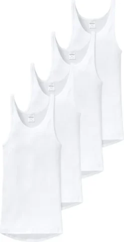 Schiesser 4er Pack Original Classics Doppelripp Unterhemd / Tanktop Besonders Komfortabel, Strapazierfähig Und Formstabil, Etwas Längere Rückenpartie, In Bewährter Doppelripp-Qualität