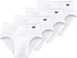 Schiesser 4er Pack Baumwolle Essentials Feinripp Slip / Unterhose Mit Komfortablem Softbund Und Eingriff, In Hochwertiger, Bequemer Feinripp-Qualität, Besonders Strapazierfähig Und Langlebig