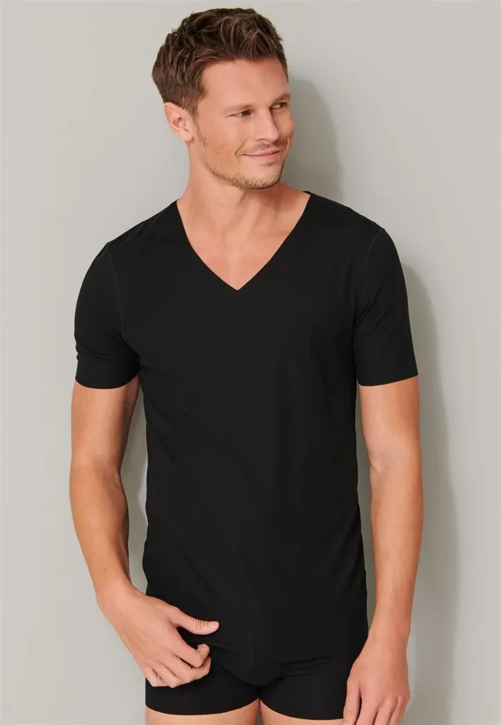 Schiesser Herren T-shirt V-Ausschnitt Laser Cut Schwarz 7/XL 8 Schiesser Herren T-shirt V-Ausschnitt Laser Cut Schwarz 7/XL – Bild 6