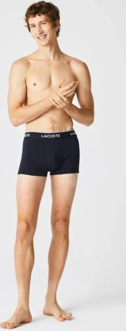 Lacoste 3er Pack Unterhosen Casual Baumwolle Stretch Boxer Navy Blau Grau -Günstiges Mode Wucht Geschäft 61155209c8e097ce54007816b780867b