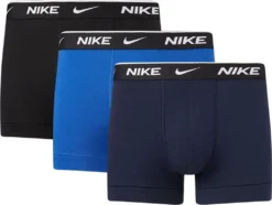 NIKE Herren Boxer Shorts, 3er Pack - Trunks, Logobund, Baumwolle Stretch Blau/Schwarz L -Günstiges Mode Wucht Geschäft 6633c49122f08d3167dfd94898fa85ea