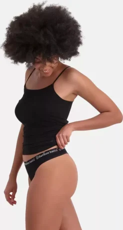 Bamboo Basics Damen String EMMA, 3er Pack - Logo-Bund, Atmungsaktiv, Single Jersey Schwarz XL -Günstiges Mode Wucht Geschäft 6742add46f86086814d2ee4c5b124243