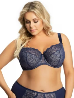 Gorsenia K357 Blanca Bügel BH Dame Dessous Spitze Geblümt Regulierbar Setteil EU, Dunkelblau, 90E -Günstiges Mode Wucht Geschäft 67ad0ab8c13994804260063c2e80ea69