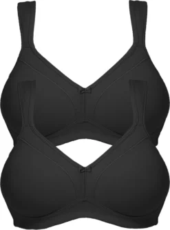 Susa 2er Sparpack BH Ohne Bügel, 27077, 90A In Schwarz