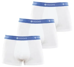 ROOXS Bunte Boxershorts Herren (3er Set) Männer Unterhosen Aus 95% Baumwolle, L / Weiß - Blau / 3er Pack