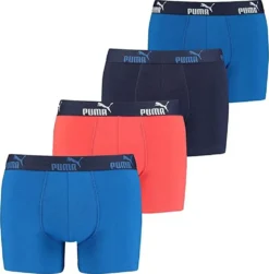 Puma Herren Boxershorts In 4er Pack - 100001156 Red/Blue Combo, Farbe:Red/Blue Combo, Textil:S