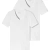 Schiesser 2er-Pack - 95/5 - Organic Baumwolle Unterhemd / Shirt Kurzarm Tiefer V-Aussschnitt, Elastische Single-Jersey Qualität, Perfekter Sitz