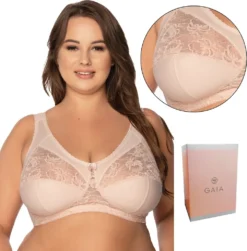 Gaia - Bh 1162 - Damen BH MELODIA Ohne Bügel Soft BH Große Größen Plus Size Beige - 85G
