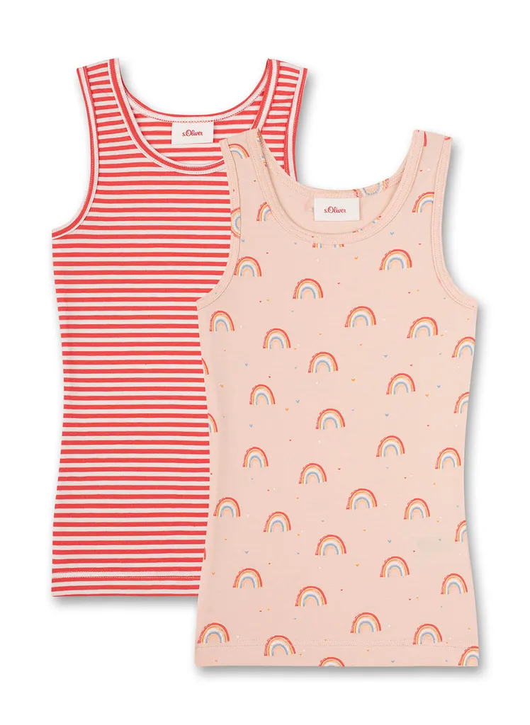 S.Oliver Mädchen Unterhemd 2er Pack - Shirt Ohne Arme, Hemd, Feinripp, Baumwolle Stretch Rose 140 3 S.Oliver Mädchen Unterhemd 2er Pack - Shirt Ohne Arme, Hemd, Feinripp, Baumwolle Stretch Rose 140