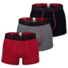 HOM Herren Trunks, 3er Pack - Archie #2, Boxer Briefs, Baumwolle, Einfarbig Schwarz/Grau/Rot L -Günstiges Mode Wucht Geschäft 753da020fc255bebed91b9d3e99aa6f4