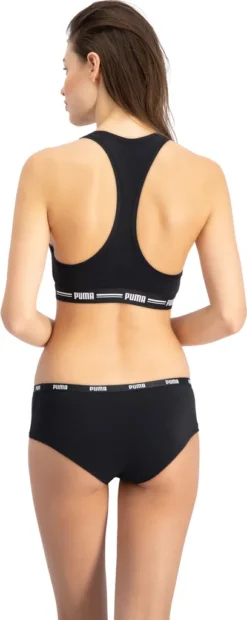 PUMA Damen Iconic Hipster, 3er Pack - Soft Baumwolle Stretch Schwarz XS -Günstiges Mode Wucht Geschäft 77cf1b68c7ef121dbbdc13a38e1caa11