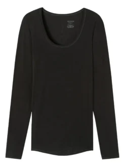 Schiesser Damen Shirt Langarm 1/1 Arm Sehr Elastisch - 155414, Größe Damen:L, Farbe:schwarz -Günstiges Mode Wucht Geschäft 80c5f6840f3d57edae218adc65c29d6d