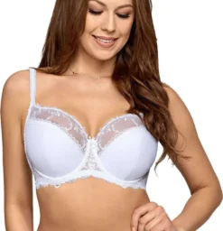 AVA Damen Bügel BH Dessous Mit Spitze Teilgepolstert Große Brüste Unterwäsche 1030, Farbe:Weiß, BH Unterbrustumfang:70, BH Cup Größe:G -Günstiges Mode Wucht Geschäft 810050913a54f5f00ae49b0e44c3f3d9