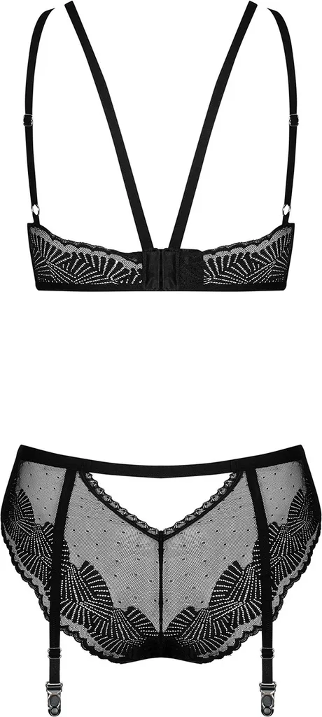 Obsessive Dessous Set Aus Zart Gemustertem Material, Farbe: Schwarz, Größe: S/M 8 Obsessive Dessous Set Aus Zart Gemustertem Material, Farbe: Schwarz, Größe: S/M – Bild 6