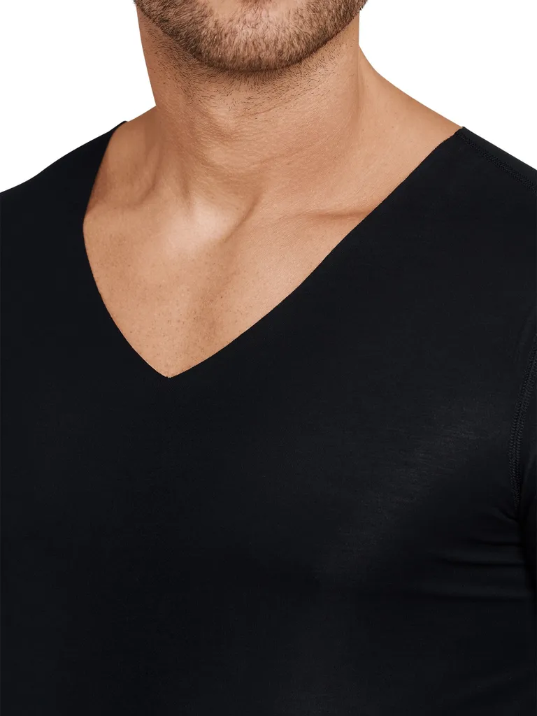 Schiesser Herren T-shirt V-Ausschnitt Laser Cut Schwarz 7/XL 6 Schiesser Herren T-shirt V-Ausschnitt Laser Cut Schwarz 7/XL – Bild 4