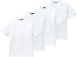 Schiesser 4er Pack American Unterhemd / Shirt Kurzarm Hochwertige Verarbeitung Und Hohe Formstabilität, Feiner Single-Jersey Aus 100 % Baumwolle, Mit Rundem Halsausschnitt